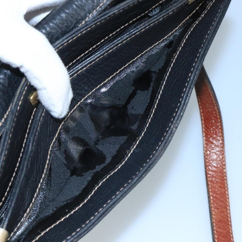 Authentic BALLY Shoulder Bag Leather Black - Picture 4 of 16